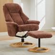 Allegan Fabric Recliner Chair With Stool In Copperblush