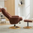 Allegan Fabric Recliner Chair With Stool In Copperblush
