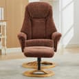 Allegan Fabric Recliner Chair With Stool In Copperblush