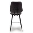 Allen Black Genuine Buffalo Leather Counter Bar Chairs In Pair
