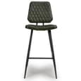 Allen Green Leather Bar Chairs In Pair