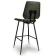 Allen Green Leather Bar Chairs In Pair