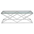Alluras Clear Glass Coffee Table With Silver Frame