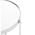 Alluras Round Small Black Glass Dining Table In Silver Frame