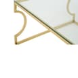 Alluras Small Clear Glass Coffee Table With Curved Gold Frame