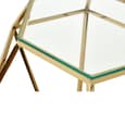 Alluras Small Clear Glass End Table With Diamond Gold Frame