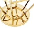 Alluras Small Clear Glass End Table With Diamond Gold Frame