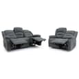 Alta Fabric Electric Recliner 3+2 Seater Sofa Set In Graphite