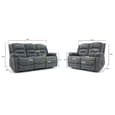 Alta Fabric Electric Recliner 3+2 Seater Sofa Set In Graphite