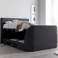 Alton Fabric Ottoman Storage Double TV Bed In Slate