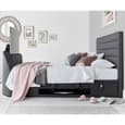 Alton Fabric Ottoman Storage Double TV Bed In Slate