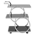 Alvara Black Glass Drinks Trolley With Chrome Frame