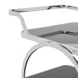 Alvara Black Glass Drinks Trolley With Chrome Frame