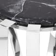 Alvara Round Black Marble Top Side Table With Chrome Frame