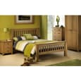 Achaia Wooden High Foot End Double Bed In Oak