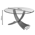 Anfossi Round Clear Glass Coffee Table With Oak Legs