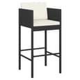 Anya Large Poly Rattan Bar Table With 4 Avyanna Chairs In Black