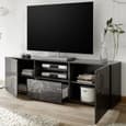Ardent High Gloss TV Stand With 2 Doors 1 Drawer In Grey
