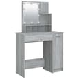 Arles Wooden Dressing Table Set In Grey Sonoma Oak With LED