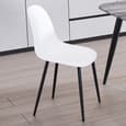 Arta Curve White Plastic Dining Chairs In Pair