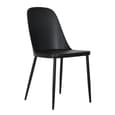 Arta Square Grey Wooden Dining Table 2 Duo Plastic Black Chairs