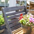 Arundel Large Wooden Garden Ladder Planter In Grey And Natural
