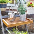 Arundel Large Wooden Garden Ladder Planter In Grey And Natural