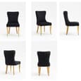 Arvada Jet Black Velvet Dining Chairs With Oak Legs In Pair