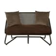 Ashbling 2 Seater Leather Sofa With Curved Legs In Brown