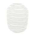 Attica Large Glass Hand Blown Carved Vase In White