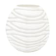 Attica Small Glass Hand Blown Carved Vase In White