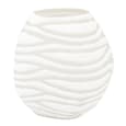 Attica Small Glass Hand Blown Carved Vase In White