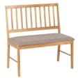 Alcudia Wooden Dining Bench In Oak Effect With Grey Fabric Seat