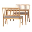 Alcudia Wooden Dining Table With 2 Dining Benches In Oak