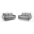 Avenel Fabric 3+2 Seater Sofa Set In Grey
