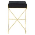 Azaltro Black Velvet Bar Stool With Gold Steel Frame
