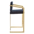 Azaltro Black Velvet Bar Stools With Gold Metalframe In Pair