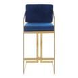 Azaltro Blue Velvet Bar Stools With Gold Metalframe In Pair