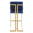 Azaltro Blue Velvet Bar Stools With Gold Metalframe In Pair
