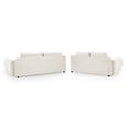 Aztec Plush Velvet 3+2 Seater Sofa Set In Cream
