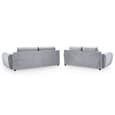 Aztec Plush Velvet 3+2 Seater Sofa Set In Grey