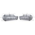 Aztec Plush Velvet 3+2 Seater Sofa Set In Grey