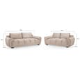 Aztec Plush Velvet 3+2 Seater Sofa Set In Mocha