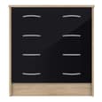 Babylon Wooden Bedroom Set 2 Black Gloss Doors Wardrobe In Oak