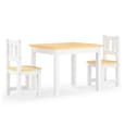 Bagdad Wooden Children Table With 2 Chairs In White And Beige