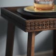 Bahia Wooden Square Bedside Table In Brown