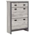 Balcombe Wooden Shoe Storage Cabinet With 2 Flap Doors In Grey