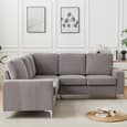 Baltic Fabric Corner Sofa In Grey