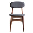 Barcela Dark Wooden Dining Chairs With Grey Seat In A Pair
