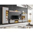 Barrie Wooden Storage Cabinet Tall With 3 Doors In Matt Grey